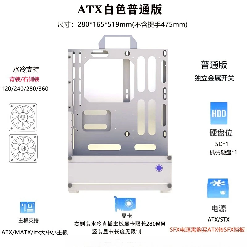 Open Chassis 240/360 Water-Coo - Atx Case 评论和价格