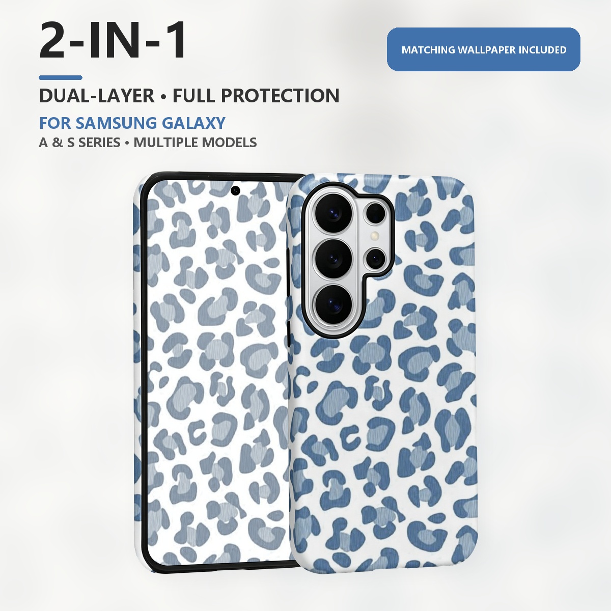 Blue Leopard Print 2-in-1 Dual - Computer Case 评论和价格
