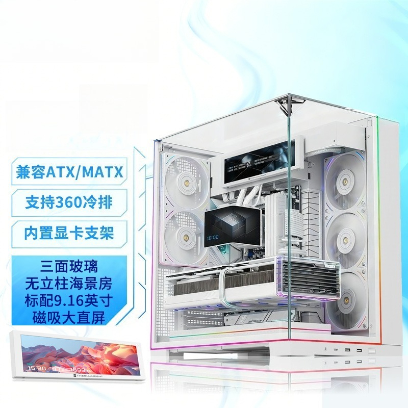White Panoramic Triple Tempere - Atx Case 评论和价格