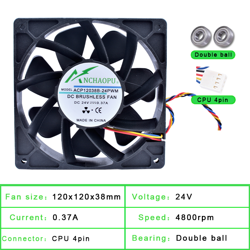 ACP12038B-24PWM 120mm Fan 12cm - Case Fan Controller 评论和价格